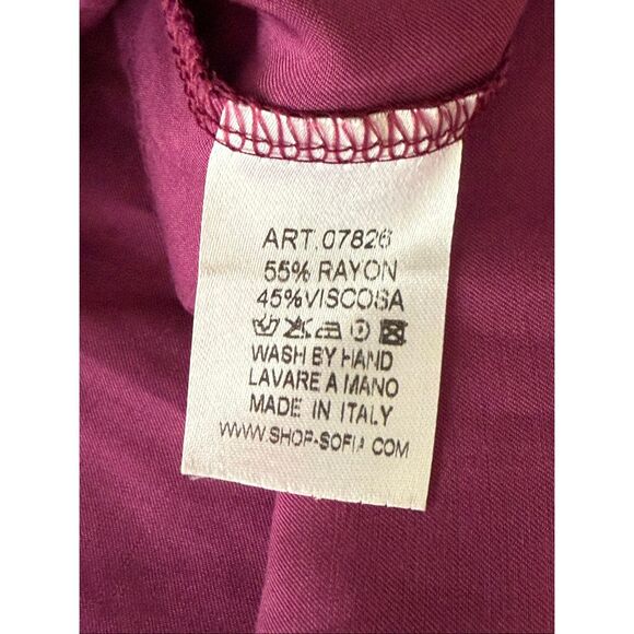 Sofia Collections Andrea Top One Size Plum Purple Made in Italy NWT - Picture 9 of 9
